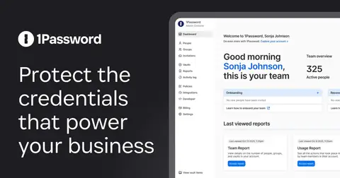 1Password homepage screenshot
