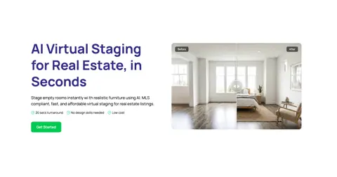 AI Virtual Staging homepage screenshot