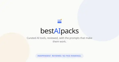 bestAIpacks homepage screenshot