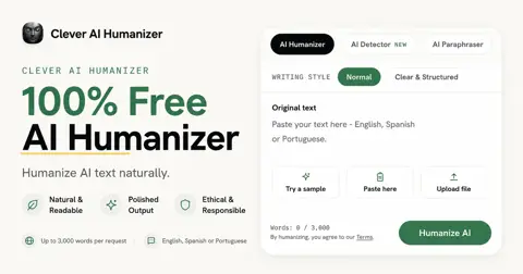 Clever AI Humanizer homepage screenshot