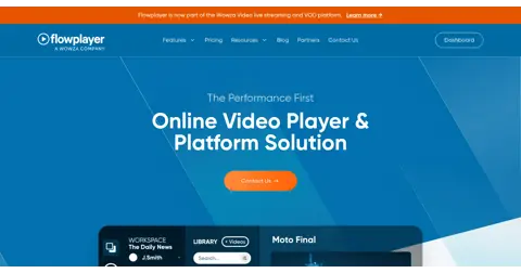 Flowplayer homepage screenshot