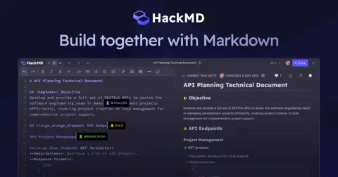 HackMD homepage screenshot