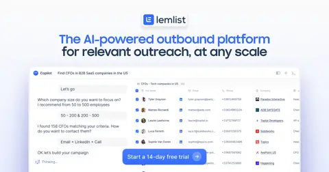 lemlist homepage screenshot