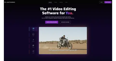 Lightworks homepage screenshot
