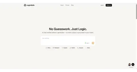 LogicBalls homepage screenshot