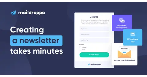 Maildroppa homepage screenshot