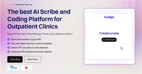 Nudge AI homepage screenshot