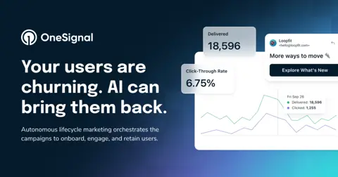 OneSignal homepage screenshot