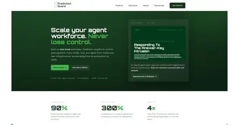Prediction Guard homepage screenshot
