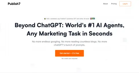 Publish7 homepage screenshot