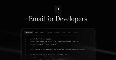 Resend homepage screenshot