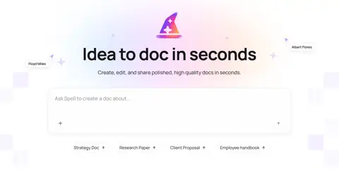 Spell homepage screenshot