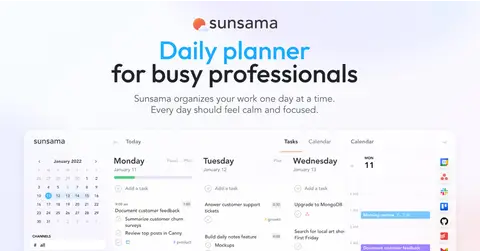 Sunsama homepage screenshot