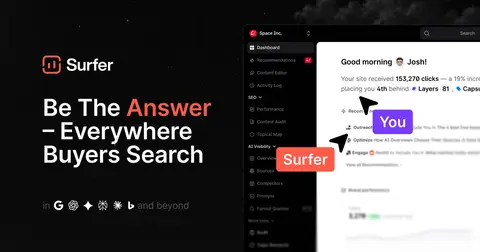 Surfer homepage screenshot
