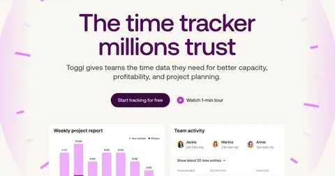 Toggl Track official site preview