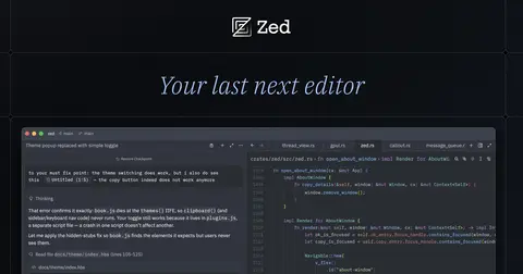 Zed homepage screenshot